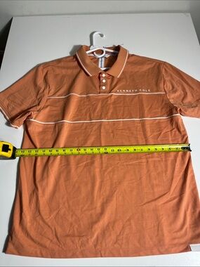 Kenneth Cole Men's Peach-Orange Polo with White Trim